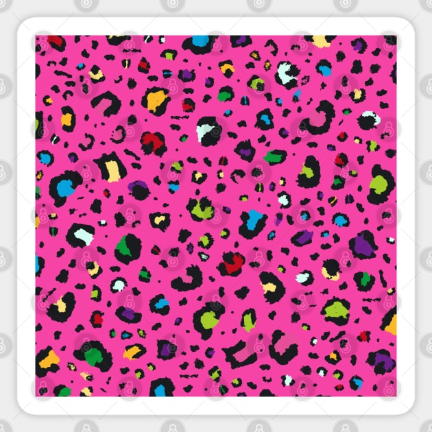 Retro Cheeta print in neon colors. Sticker by XOXO VENUS